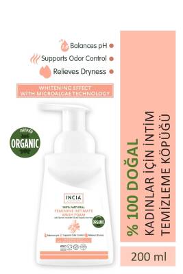 Incia %100 Doğal İntim Yıkama Köpüğü Ph 3.8 Beyazlatma Etkili ve Koku Önleyici Vegan 200 ml - INCIA